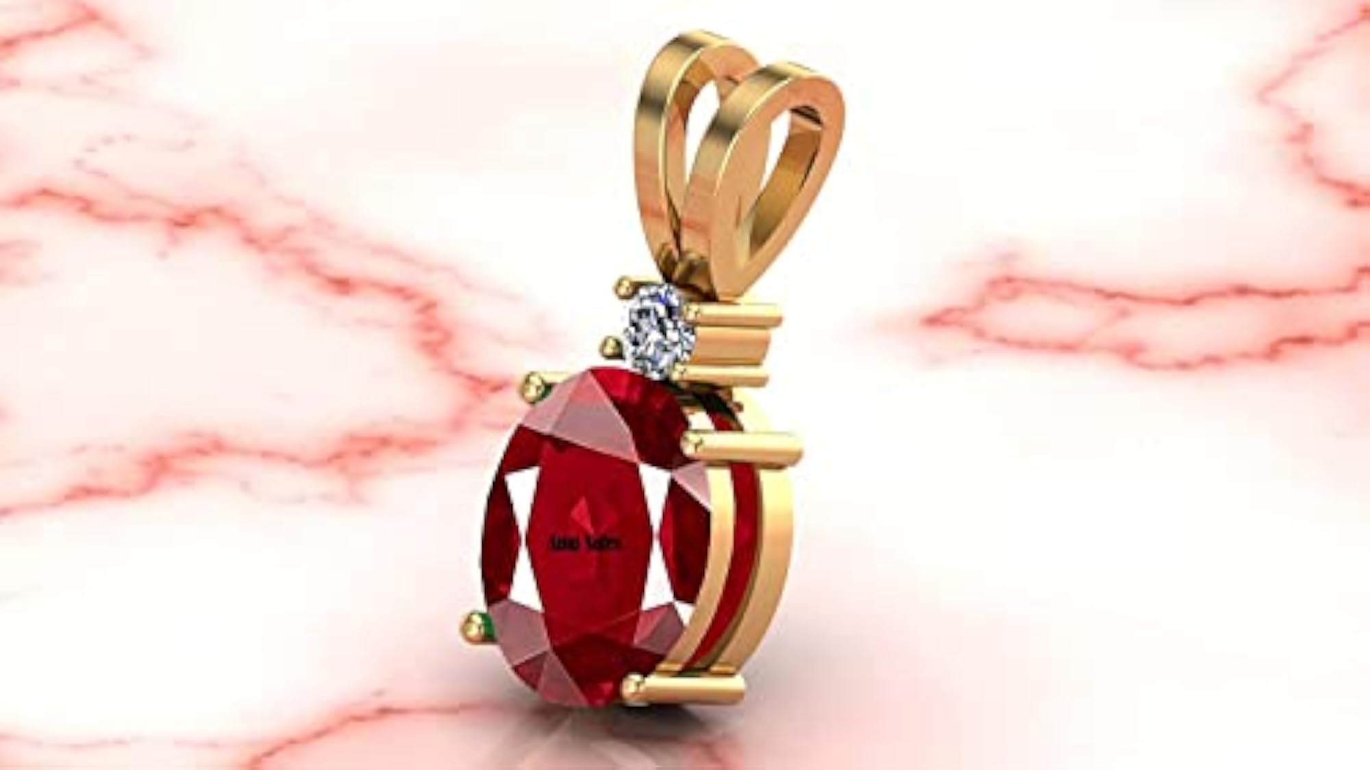 Certified 17.00 Carat Burma Ruby Gold Plated Pendant Locket