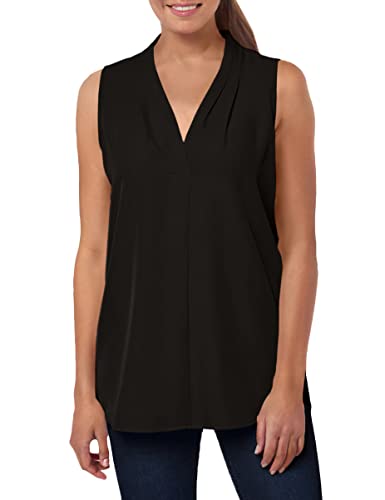 Calvin Klein Women's Sleeveless Blouse with Inverted Pleat (Standard and Plus)