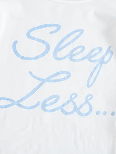 Image of Women's Graphic Print Tee Shirt and Heart Print Shorts Pj Set Sleepwear