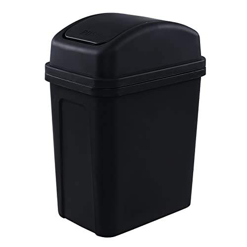 Gloreen Caneca de Basura Plástica 7 L Swing Lid Negra