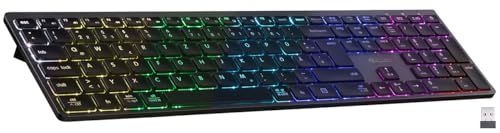 GeneralKeys Akku-Funktastatur mit Bluetooth, Scissor, 7 Farben, deutsch-Schweiz