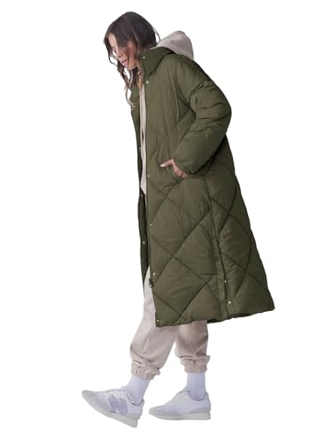 Womens Long Puffer Jacket Zip Up - image 2