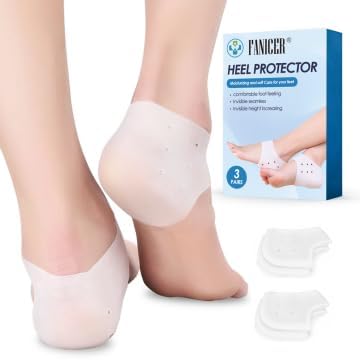 YOLONCE 3 Pares Taloneras de Silicona, Transpirables Protector de silicona para Talón, Protectores de talón de silicone suave, Contra deslizamientos y frotamientos