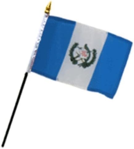Wholesale Lot of 12 Guatemala 4''x6'' Desk Table Stick Flag - Party Decorations Supplies For Parades - Prime Outside, Garden, Men Cave Decor Flag