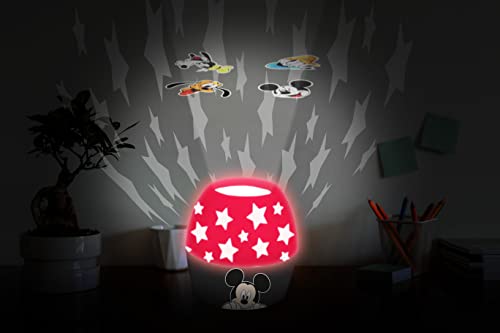 Image of Idea Nuova Disney Mickey Mouse Kids Lamp & Night Light with Scene Projector, Battery Operated Bedroom Light for Toddlers
