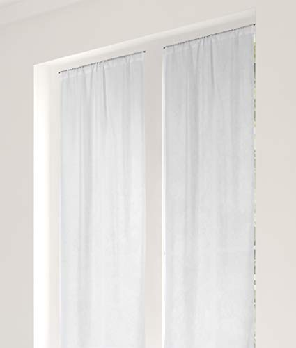 Linder Paire de Vitrage Linette 100% Polyester Blanc 55x200
