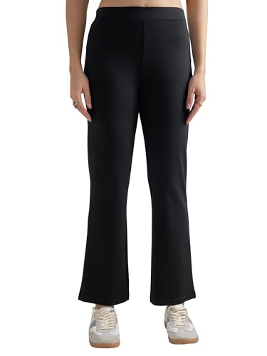 Image of Tokyo Talkies Women's Stretchable Bootcut Pants | High Rise Flared Trousers |Travel & Formal Wear|Workwear Trousers