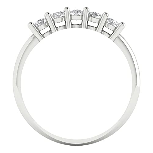 Clara Pucci 0.35 tcw Eternity Wedding Band for Women - 2.6mm Round Cut Moissanite Birthstone Gold Ring - 14K White Gold Stacking Bridal Wedding Ring for her4