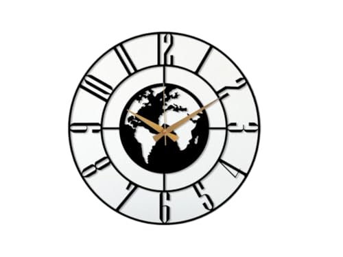 Image of AVVIC MART Wall Clock Stylish Metal Analog Wall Clock for Living Room, Bedroom, Office, Kitchen, Home and Hall | Antique Fancy Big Size Modern Wall Watch (Black(DA-125), 50 CM)