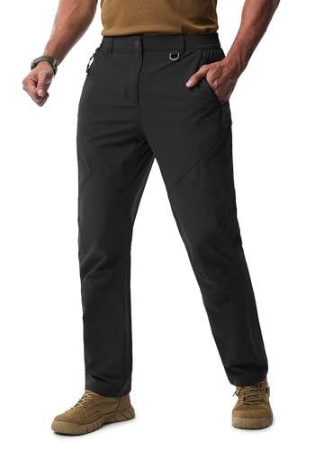 Libin Men's Hiking Pants Lightweight Quick Dry Cargo Pants 30' Casual Safari Travel Trousers with Pockets Black 32W X 30L