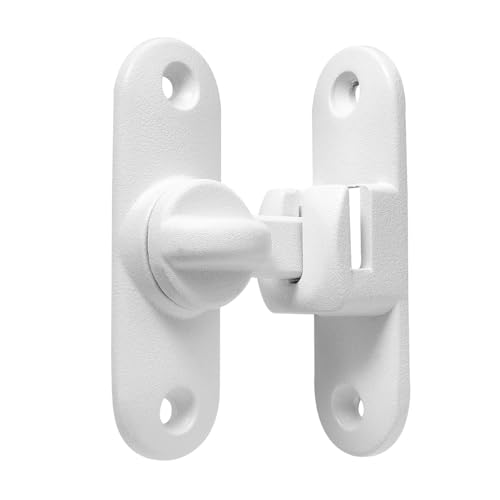 Image of INIRET 2 Packs Matte White Barn Door Latches,90 /180 Degree Gate Lock,Zinc Alloy Right Angle Door Lock Latch,Flip Gate Latches Hardware,Door Security Door Latch Lock for Cabinets,Bathroom,Barn Door