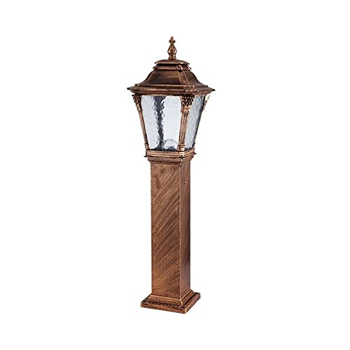 Lampadaire européen E27 en bronze et verre pour éclairage extérieur chic - 2
