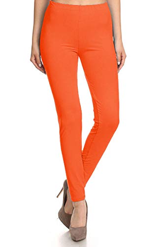 Image of Leggings Depot Women's High Waist Leggings Soft 1 inch Waistband Solid Pants - Regular, Plus, 1X3X, 3X5X