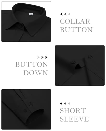 siliteelon Button Down Shirts for Women Stain Shield Long Sleeve Dress Shirts Wrinkle-Free Collared Work Office Blouses3
