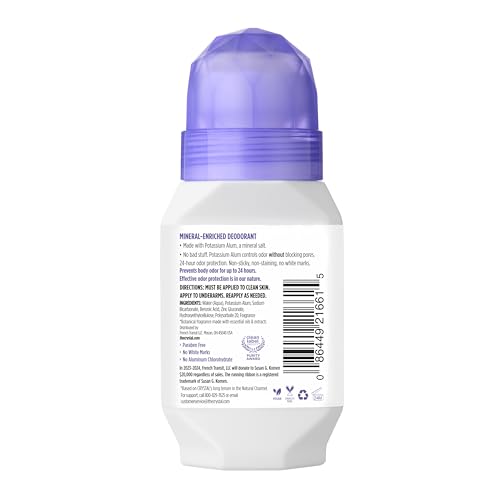 Crystal Essence Deodorant Roll on Mineral 2.25 Oz, Lavender, Unisex