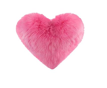 PICKKART Love Cushion Pillow Pink Color for Valentine's Day- Red Fur Big Heart Shape Pillows Cushion Fillers -| Valentine Day Love Pillow for Gifts Quality Ultra Soft ... - 37 cm (Pink)