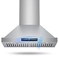 TAZPI 30 Inch Wall Mount Range Hood 1200 CFM, 4-Speed Smart Kitchen Range Hood 30 Inch with Touch Control & Gesture Sensing, 1500 Lumens LED Lights, Supports Only Duct Installation