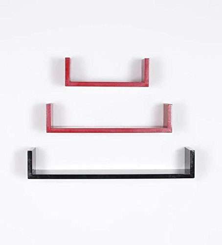 Image of Onlineshoppee MDF Handicraft Wall Decor U-Shaped Designer Wall Shelf