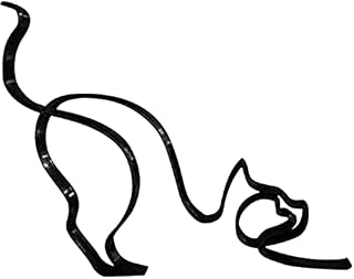 Caffney Dog Minimalist Art Sculpture Abstract Metal Line Minimalist Art Sculpture Modern Geometric Minimalist Dog Line Drawing Art Statue Ornaments for Home Office Desk Decor(Cat)