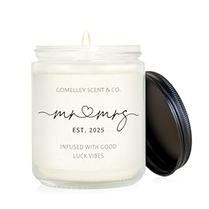 Mr and Mrs Gifts, Wedding Gifts, Engagement Bridal Shower Gift for Bride and Groom, Handmade Lavender Wedding Candle(7oz)