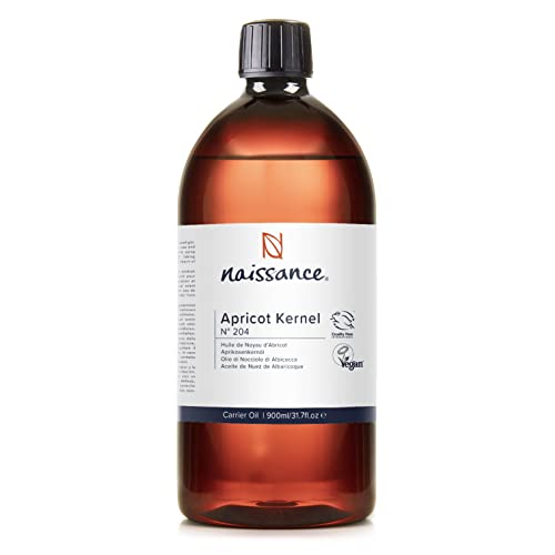 Naissance Aprikosenkernöl (Nr. 204) - 900ml - Natürlich, Vegan, Gentechnikfrei - Feuchtigkeitsspendend, Pflegend für Gesicht, Haare, Lippenbalsam, Körper, Massage, Kosmetik, Hautpflege