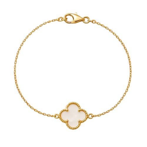 Image of Lucky Charm Clover Bracelet for Women | 925 Sterling Silver with 18K Gold Plating | Adjustable & Anti-Tarnish | Stylish Designer-Inspired Jewelry
