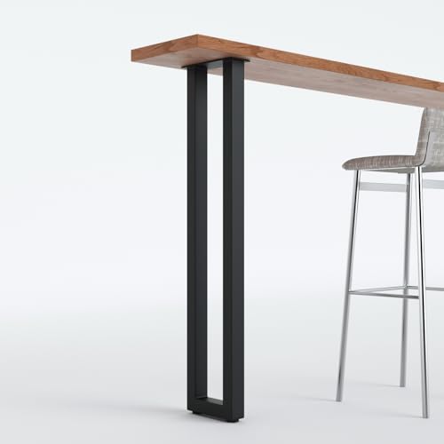 Homtone 2PCS Heavy-Duty Breakfast Bar Legs, 105cm Industrial Metal Table Legs for High Tables, DIY Furniture Projects, Black (H105xW22cm-Square)