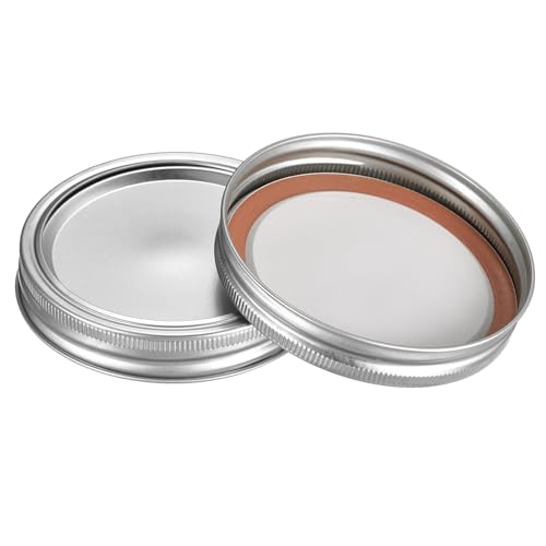 sourcing map Canning Lids, 12 Sets - Tinplate Split-Type Mason Jar Lids and Bands Wide Mouth Leak Proof Fits Storage Cover (Silver) sourcing map Canning Lids, 12 Sets - Tinplate Split-Type Mason Jar Lids and Bands Wide Mouth Leak Proof Fits Storage Cover (Silver)