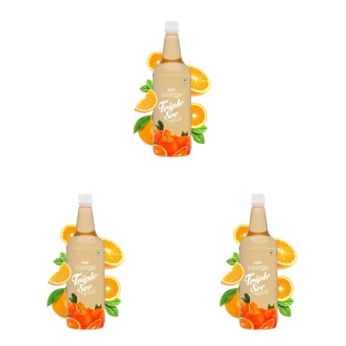 Image of Mapro Lounge Triple Sec Orange Cocktail Mixer Mocktail Mocktail Fruit Syrup - 1L |Contains Real Fruit Juice| Gluten Free| Zero Cholestrol (Pack of 3)