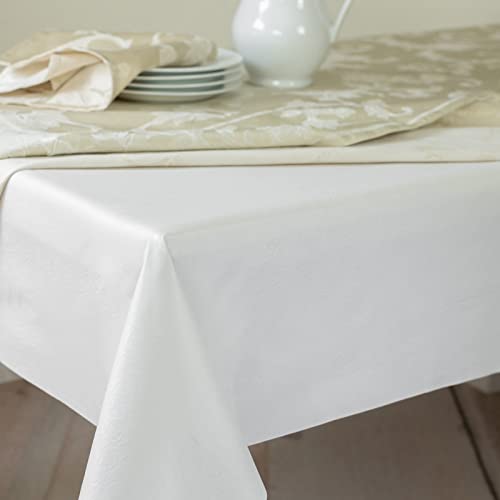 Benson Mills Deluxe Heavy Duty Vinyl Table Pad, Premium Table Protector, Waterproof with Flannel Backing, Quilted Design and Customizable (Off-White, 52" X 90" Rectangular) by Benson Mills - Used condition - US$19.75