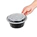 Restaurantware Asporto 32 Ounce To Go Boxes 100 Microwavable Take Out Food Containers - Clear Plastic Lids Included Do Not Contain BPA Black Plastic Catering Food Containers Disposable Round