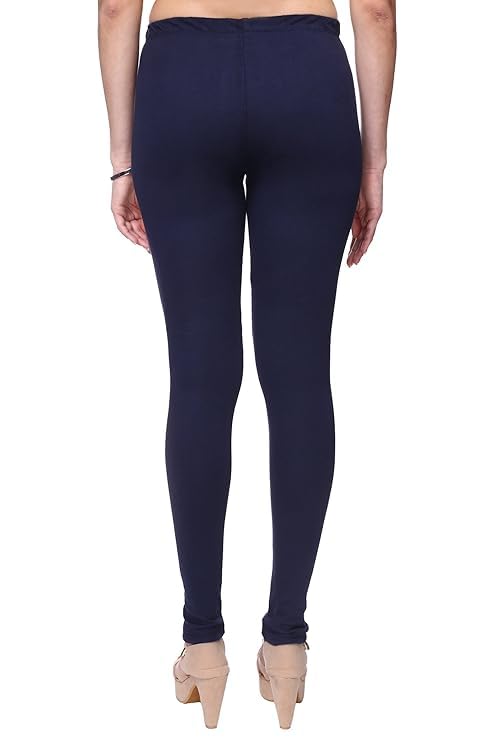 Image of Women's Premium Stretchable Cotton Leggings | Soft Slim Fit Ankle Length Churidar Pants for Casual, Ethnic, Office & Daily Comfortable Wear (Pack of 1)