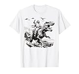 Jesus riding a dinosaur christian Religious motives funny T-Shirt