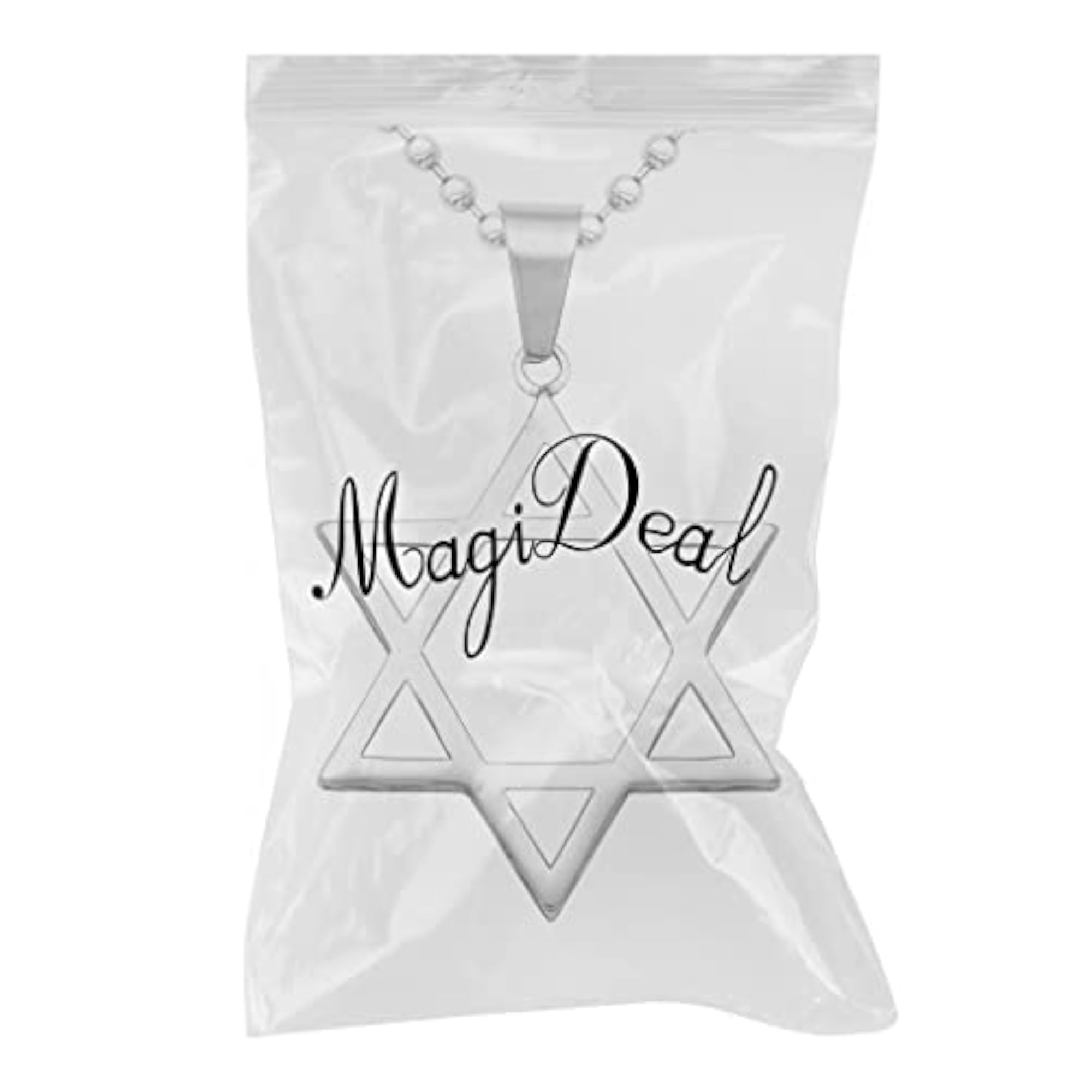 Men's Stainless Steel Star of David Pendant Necklace
