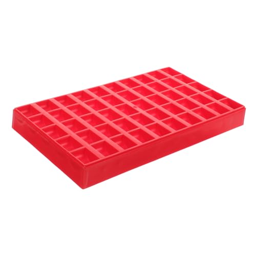 Caja organizadora de monedas roja de plástico miniatura 1