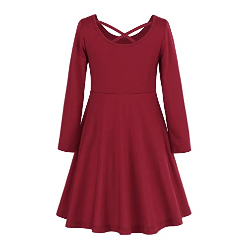 JESKIDS Mommy and Me Matching Short Sleeve Dress Criss Cross A-Line Twirl Skater Dress2