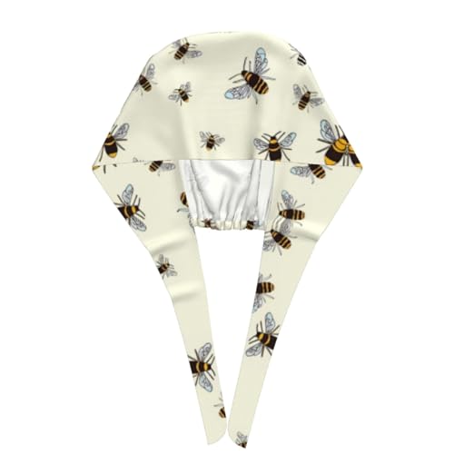 Image of Cute Pug Dog Print Working Cap Scrub Cap with Sweatband,Adjustable Fashion Bandage Tie Back Hat Headwear for Women Men