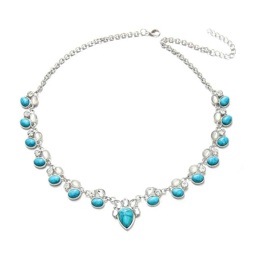 Collier ras du cou fleurs blanches et vertes aux finitions soignées pour femme