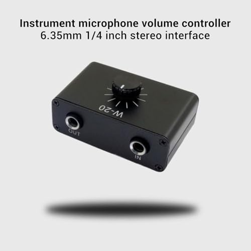 Atenuador de Volumen Line ciciglow, Controlador de Volumen Pasivo de 6,35 mm (1/4") para Micrófono Dinámico e Instrumentos, Caja de Aluminio miniatura 6