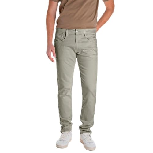 Replay Anbass Jeans, 406 Light Sage Green, 28W x 32L Hombres