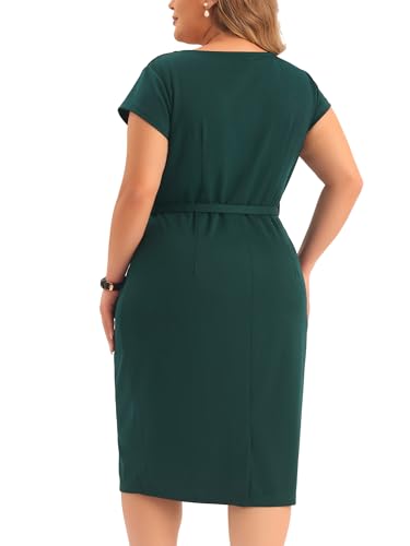 Agnes Orinda Plus Size Office Dress for Women 50s 60s Vintage Pencil Dress Bodycon Wear to Work Dresses4