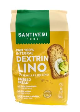 Pan Dextrin Integral con Semillas de Lino, Largo Fermentado, Alto en Fibra, 300g. Pack de 2