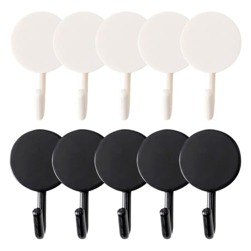 10 Pcs Round Non Slip Stable Metal Wreath Hangers for Front Door Fridge (White) - image 1