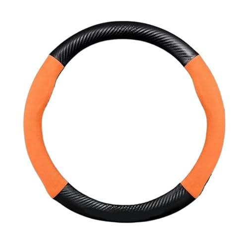 38cm 車用ステアリングホイールカバー と互換性がある マツダ CX-5 3 5 6/アクセラ/アテンザ CX30 CX-8 CX9 MX-5 RX7 BT50 CX-60 アクセサリー対応(Orange)