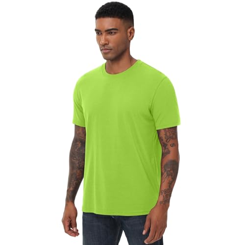 Mens T-Shirts Short Sleeve Stretch Moisture-Wicking Crewneck Cotton Shirt for Man Athletic Running Gym Workout4