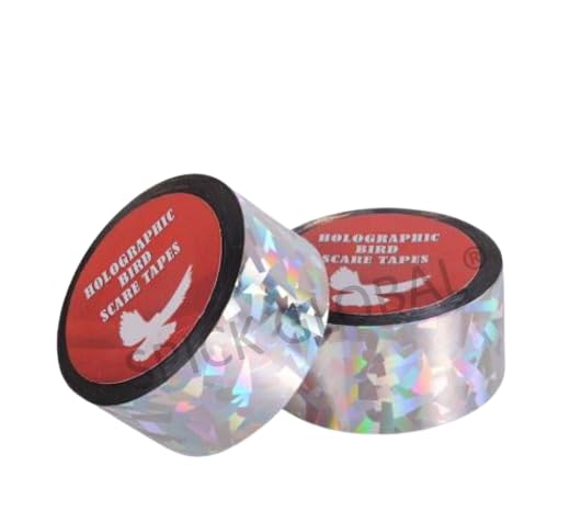 Bird Scare Tape Ribbon - 2 Inch x 46m, Double Sided Reflective Ribbon for Keeping Birds Away from House, Garden, and Outdoor Spaces (Pack of 2)-image-46