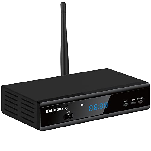 KOQIT FTA H.265 HEVC Satellite Receiver DVB-S2X DVB-S2 T2-MI Tuner Biss VU Key Receptor Satellite Decoder tv Receiver Internet Sat Finder M3U Player Power by Hellobox 6 (with USB WiFi)