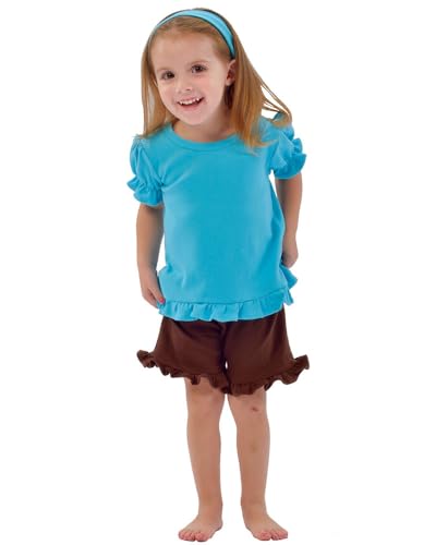 Image of Monag Kids Toddler Girls Short Sleeve Ruffle Tshirt, Blank Girls Ruffle Top, Solid Ruffle Shirts