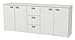 Produktbild Kommode Kasserine 02, Farbe: Weiß - 75 x 180 x 42 cm (H x B x T)