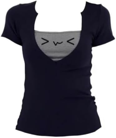 Kawaii Cute Kaomoji Tank Tops Y2k Printed Short Sleeve Round Neck Crop Top Shoujo Clothes Cutecore Jojifuku Shoujo image 5